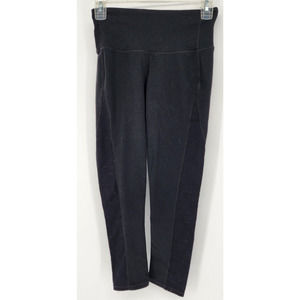 Athleta Capri Leggings Women's Size XS‎ 24x21 Black Mesh On Sides and Back EUC